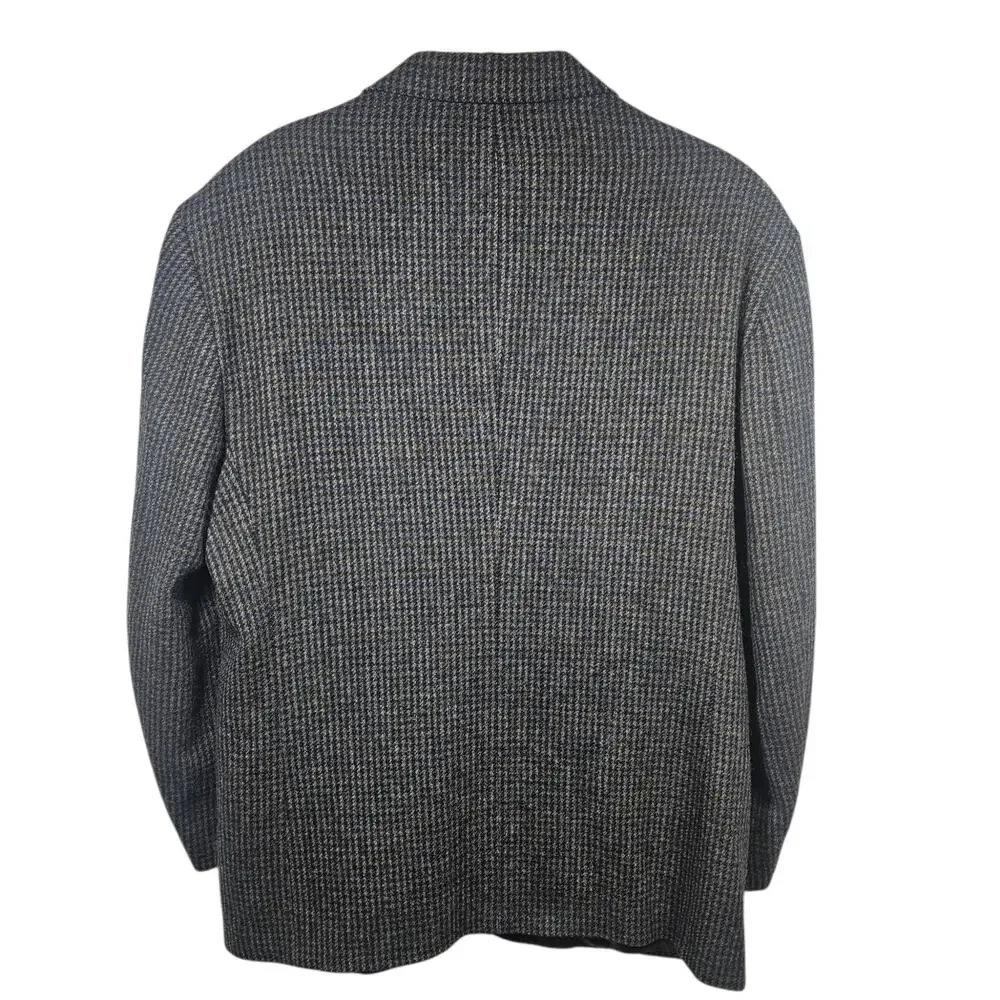 Vintage Woolrich Men's Wool Blend Blazer Sport Coat Gray Houndstooth Size L